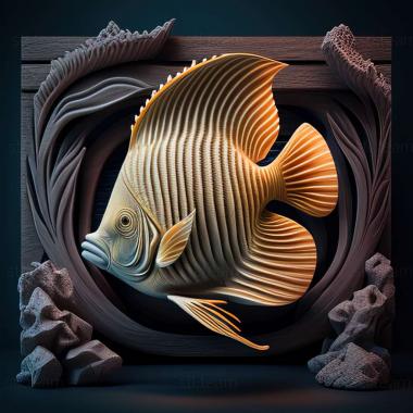 3D model Chaetodon collare (STL)